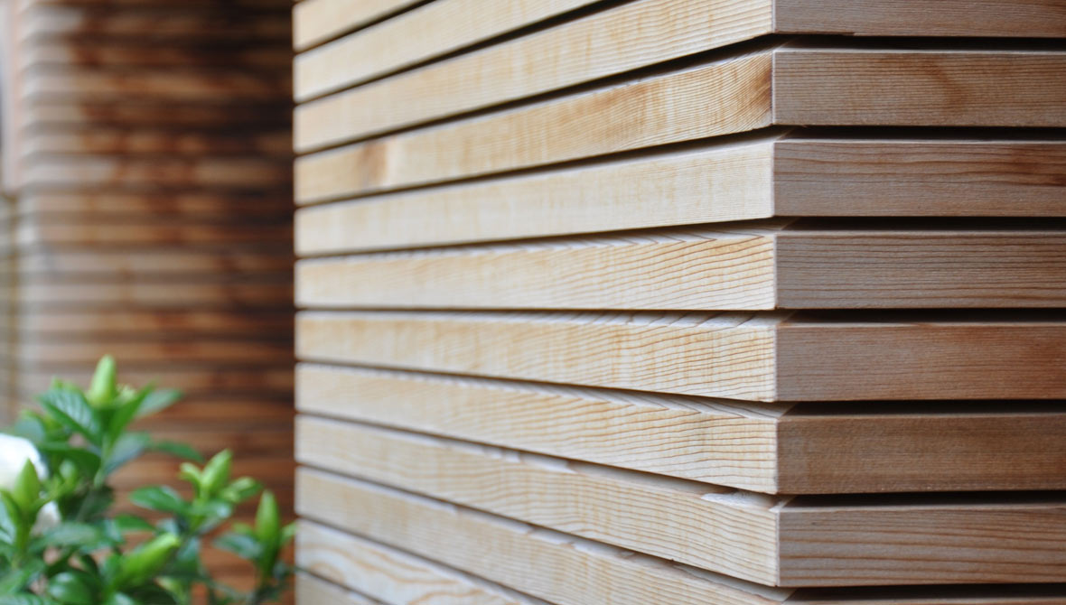 terrace wood slat corner detail